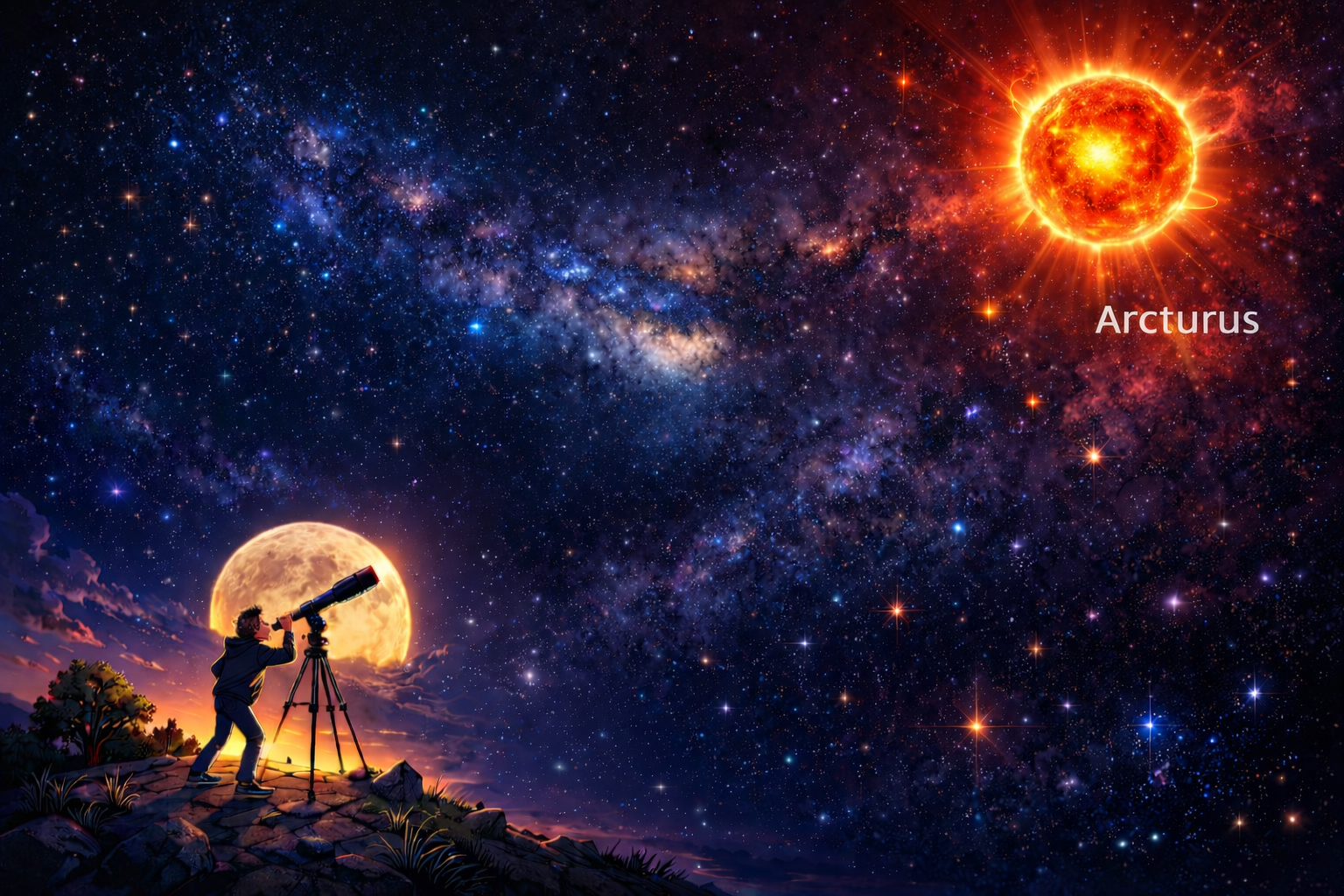 View of Arcturus through an Earth telescope